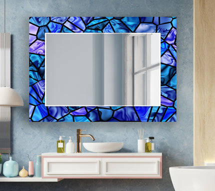 Stained Tempered Glass Wall Mirror