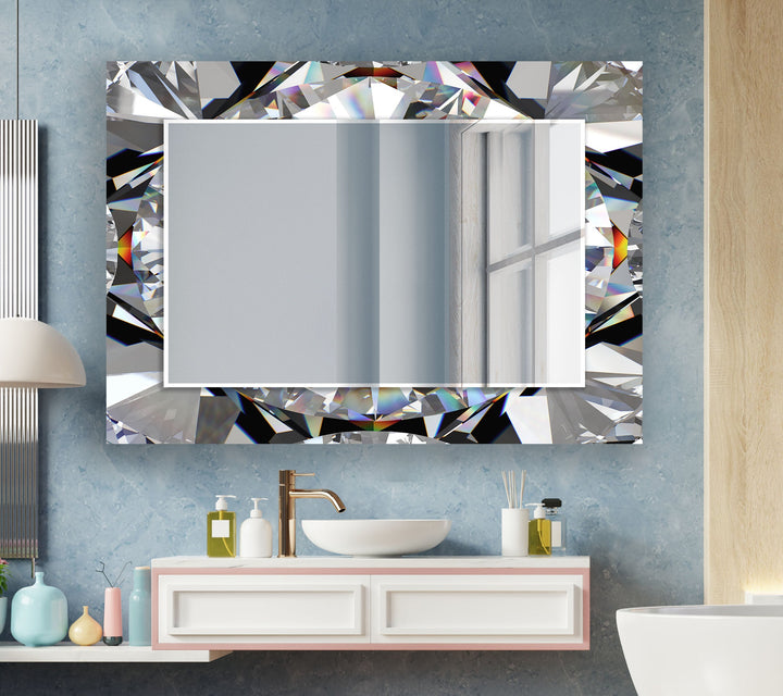 Diamond Round Wall Mirror oversized wall mirrors
