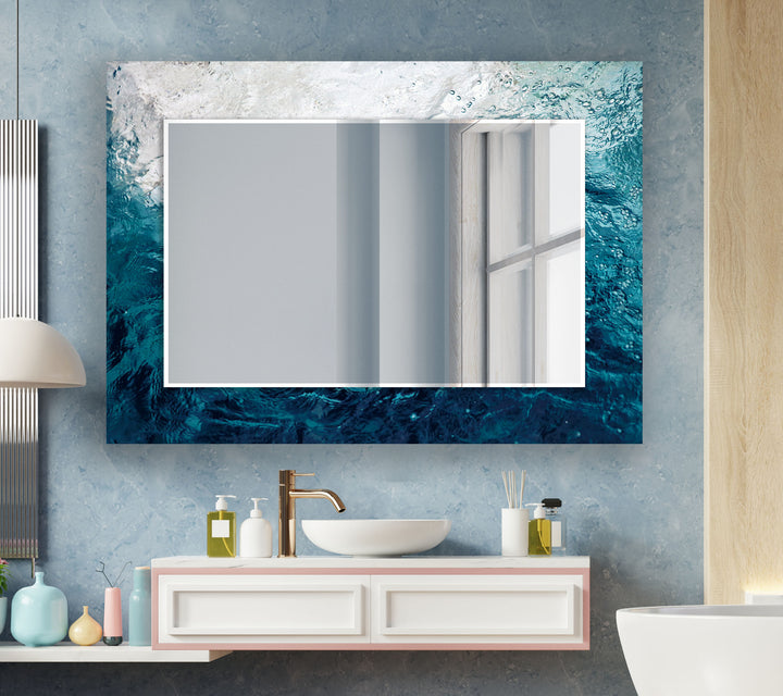 Blue Sea Waves Wall Mirror Red Wall Mirror
