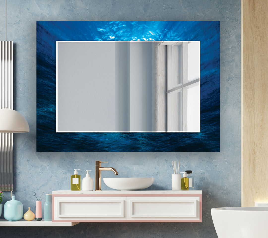 Dark Sea Blue Wall Mirror huge wall mirror
