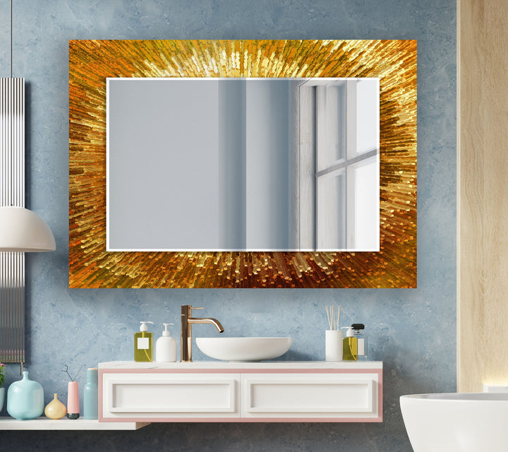 Orange Splash Round Wall Mirror wall mirror
