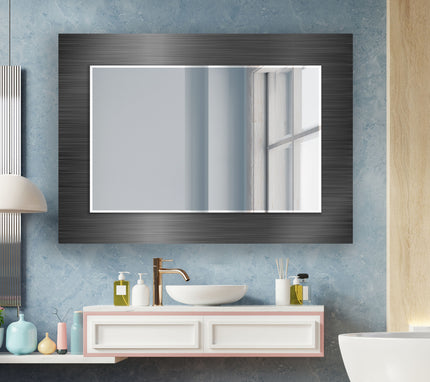 Abstract Tempered Glass Wall Mirror