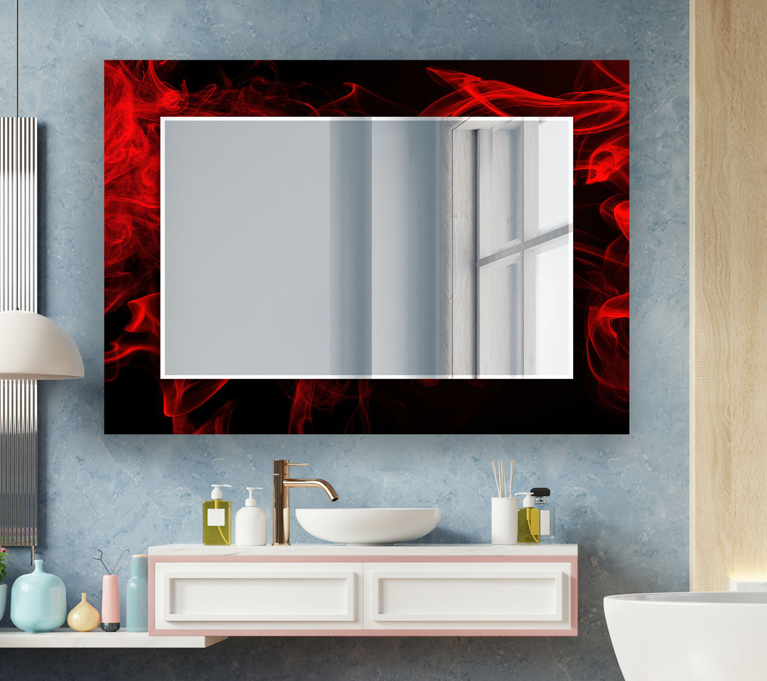 Black and Red Smokey Wall Mirror long mirror
