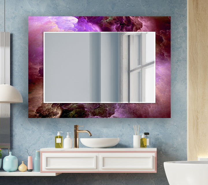 Purple Smoke View Wall Mirror Red Wall Mirror
