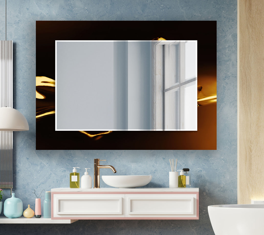 Golden and Black Abstract Wall Mirrors floor mirror
