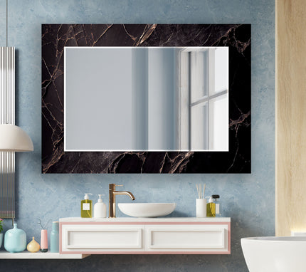 Abstract Tempered Glass Wall Mirror