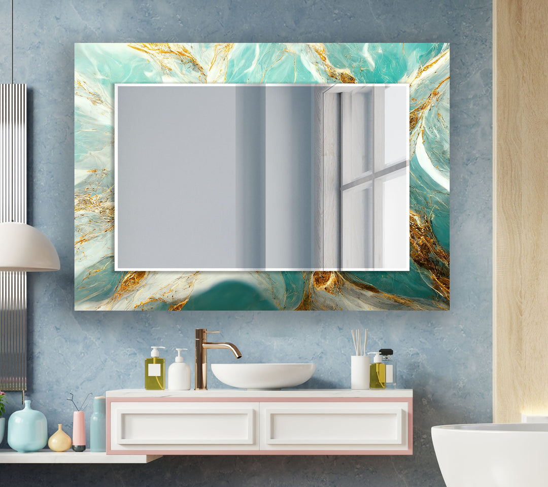 Green & White Golden Wall Mirror Black Wall Mirror
