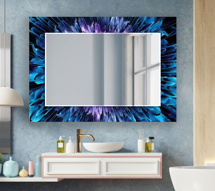 Blue Bathroom Wall Mirrors mirror with frame
