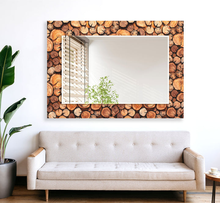 Woods Pattern Round Wall Mirror led mirrors
