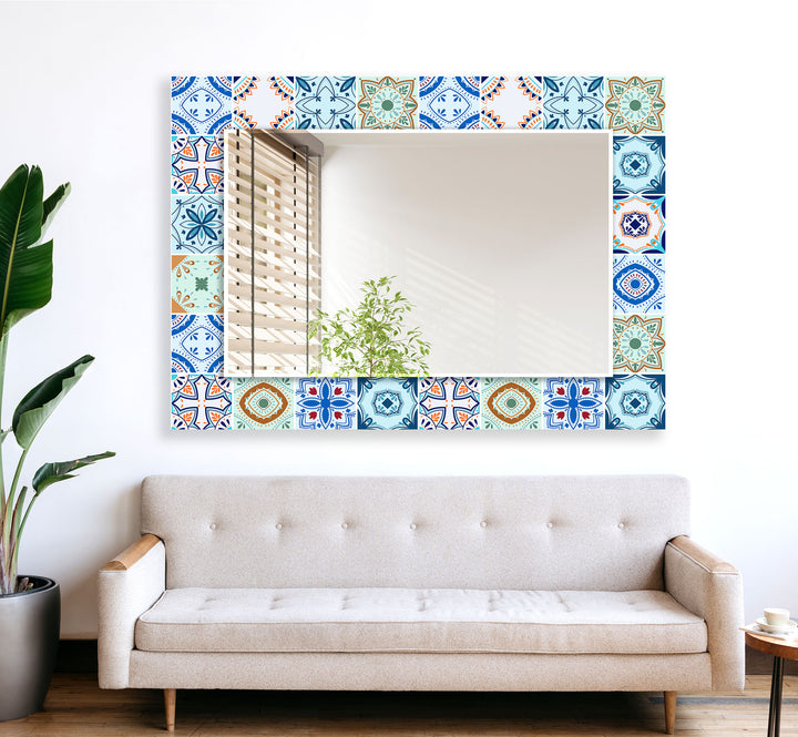 Mosaic Green & Blue Wall Mirror big mirror
