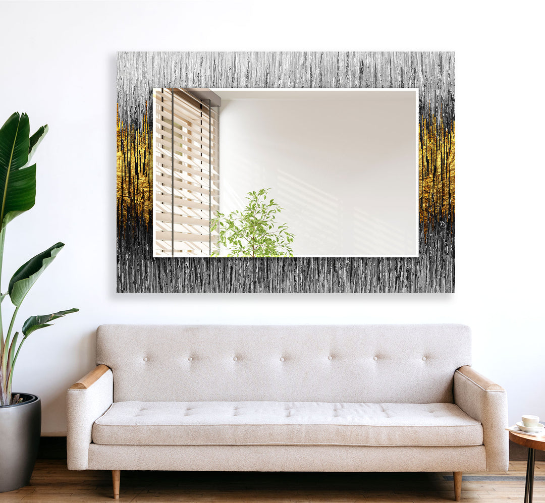 Grey Golden Details Wall Mirrors mirror art
