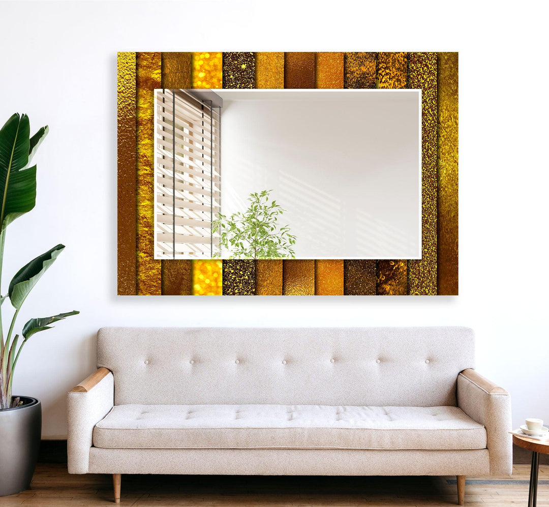 Golden Abstract Wall Mirror Huge Mirror
