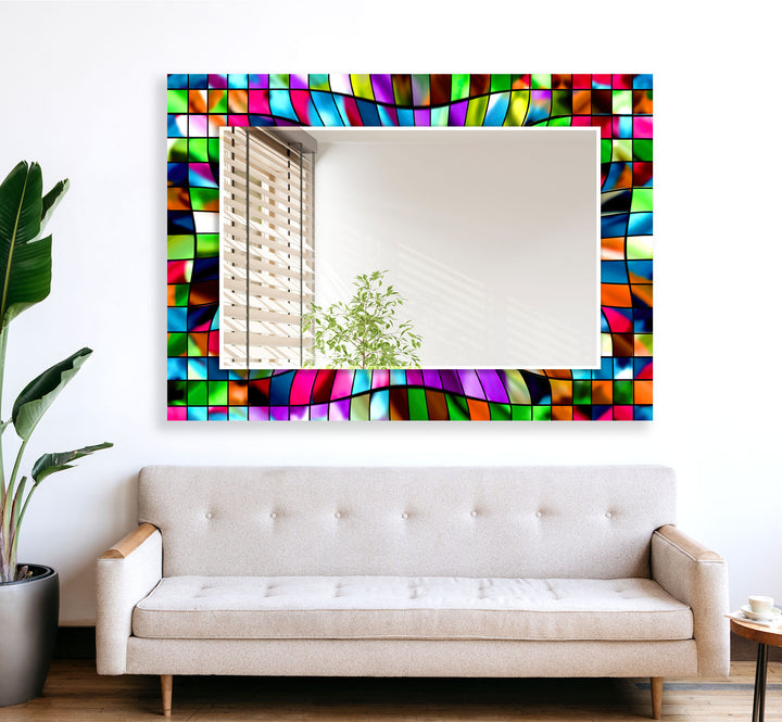 Colored 3D Stained Wall Mirror decorative mirrors
