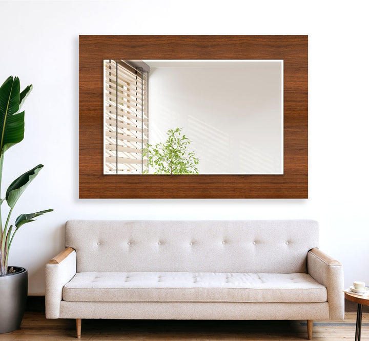 Dark Brown Wooden Design Wall Mirrors Small Mirror
