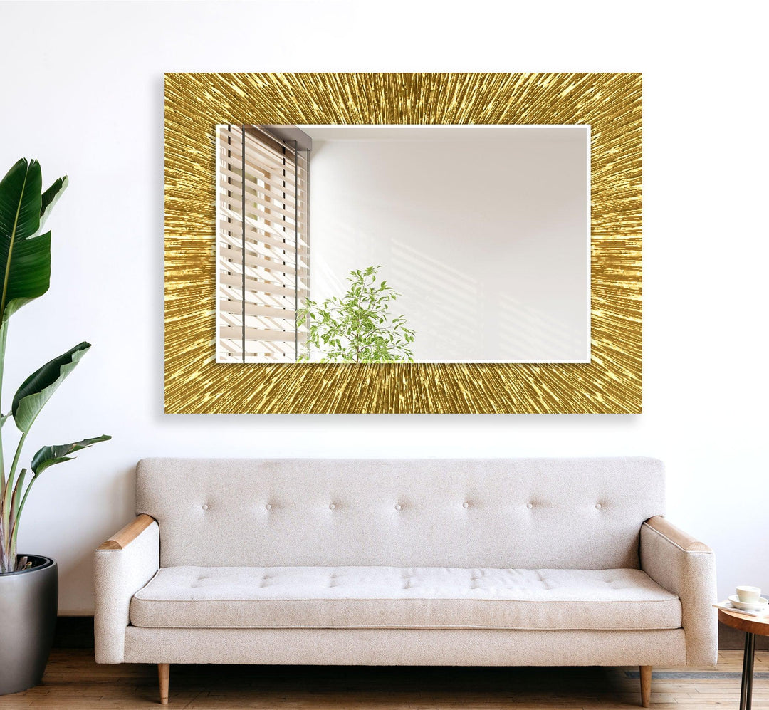 Gold Shiny Wall Mirror living room mirror
