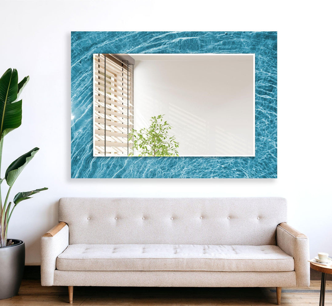 Blue Sea Waves Wall Mirrors large floor mirror
