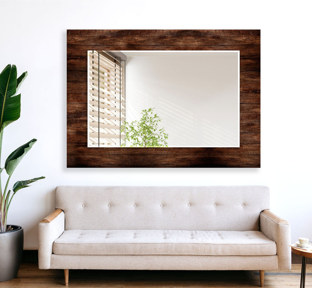 Brown Wood Wall Mirrors Entryway Mirror
