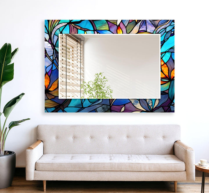 Vivid Colored Leafs Wall Mirrors Bedroom Wall Mirror
