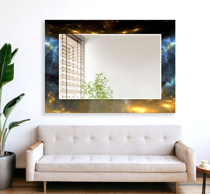 Black Gold Space Wall Mirror Entryway Mirror
