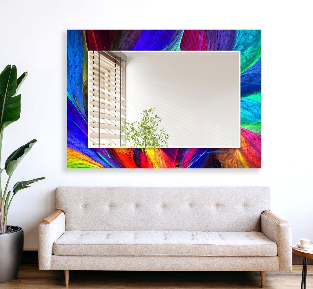 Abstract Neon Wall Mirror Long Mirror
