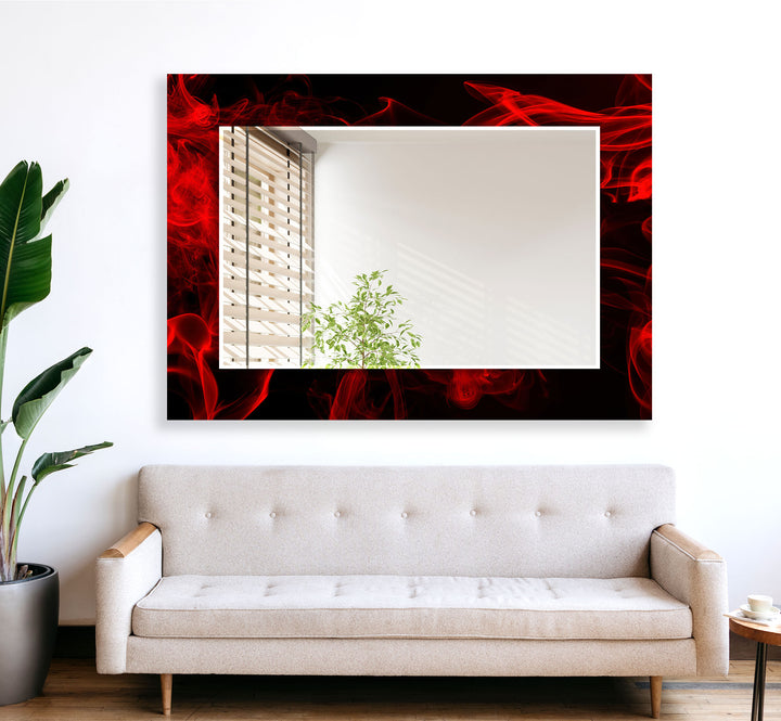 Black & Red Abstract Wall Mirror living room mirror
