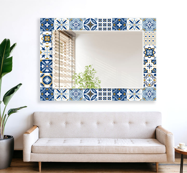 Blue and White Wall Mirrors oversized mirror
