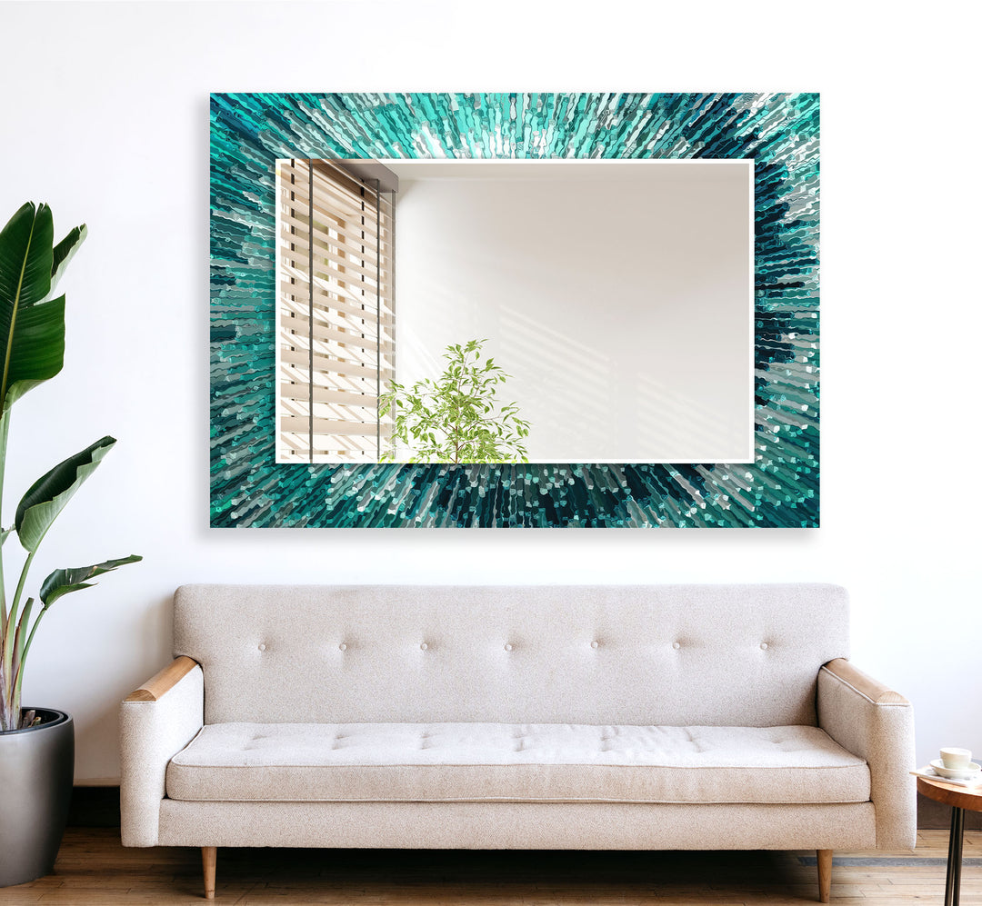 Turquoise Splash Wall Mirror Modern Mirror
