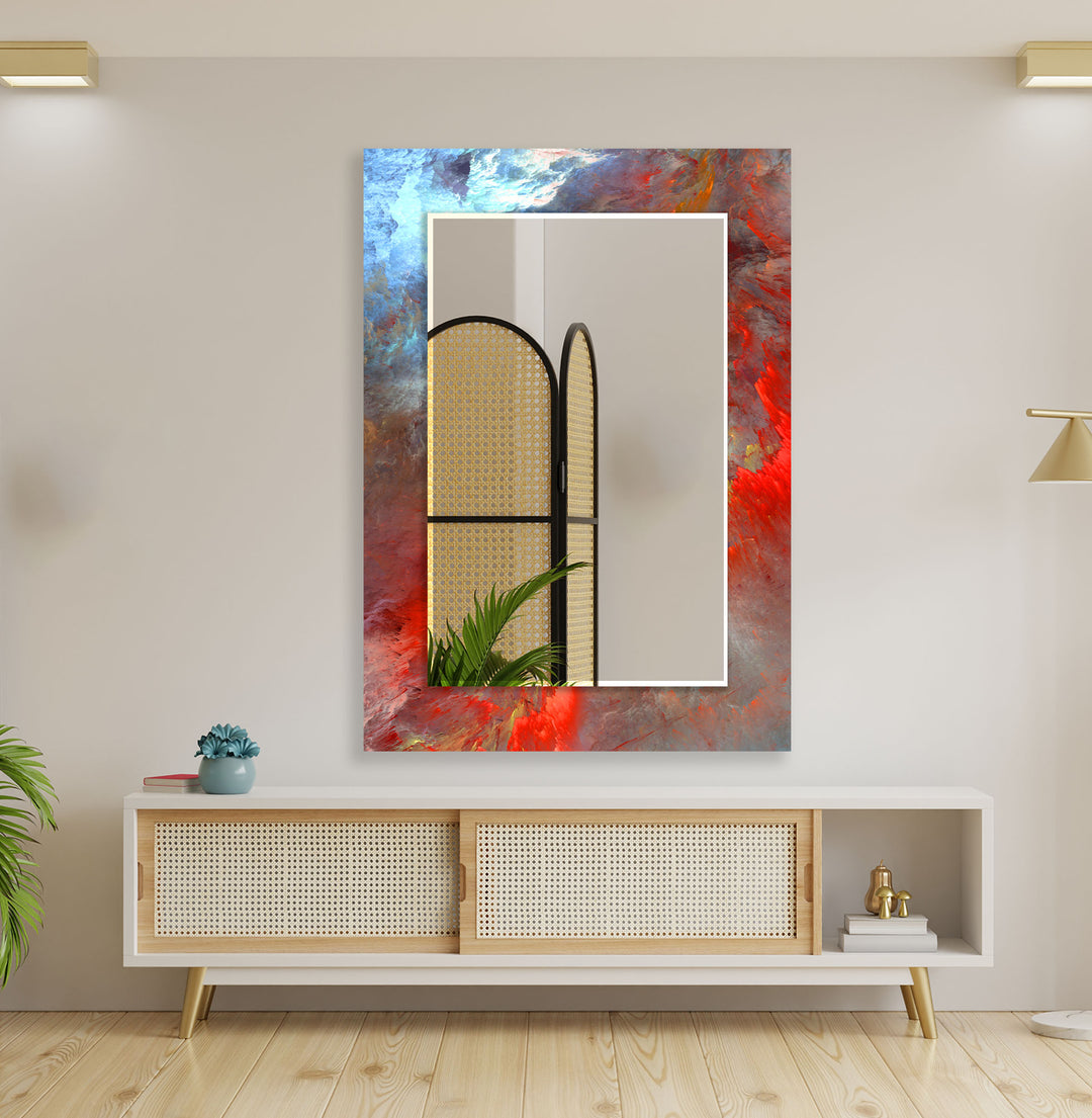 Red & Blue Wall Mirror oversized wall mirrors
