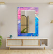 Abstract Tempered Glass Wall Mirror