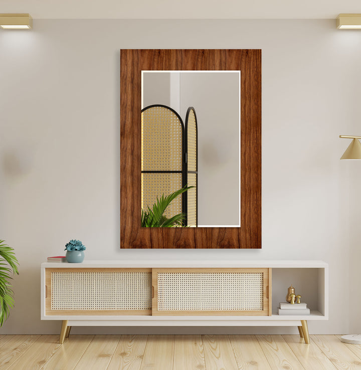 Brown Wood Wall Mirror biggest wall mirror
