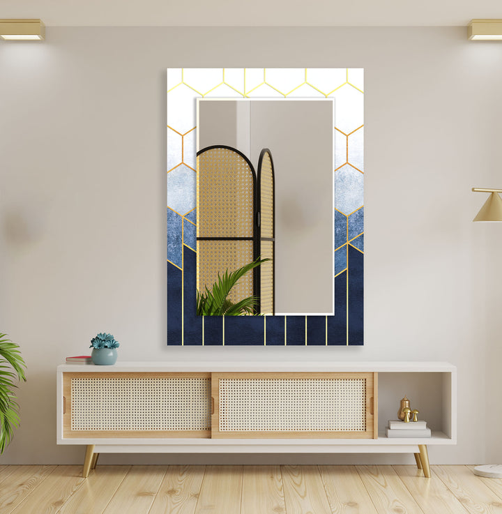 Golden Blue Details Wall Mirror oversized wall mirrors
