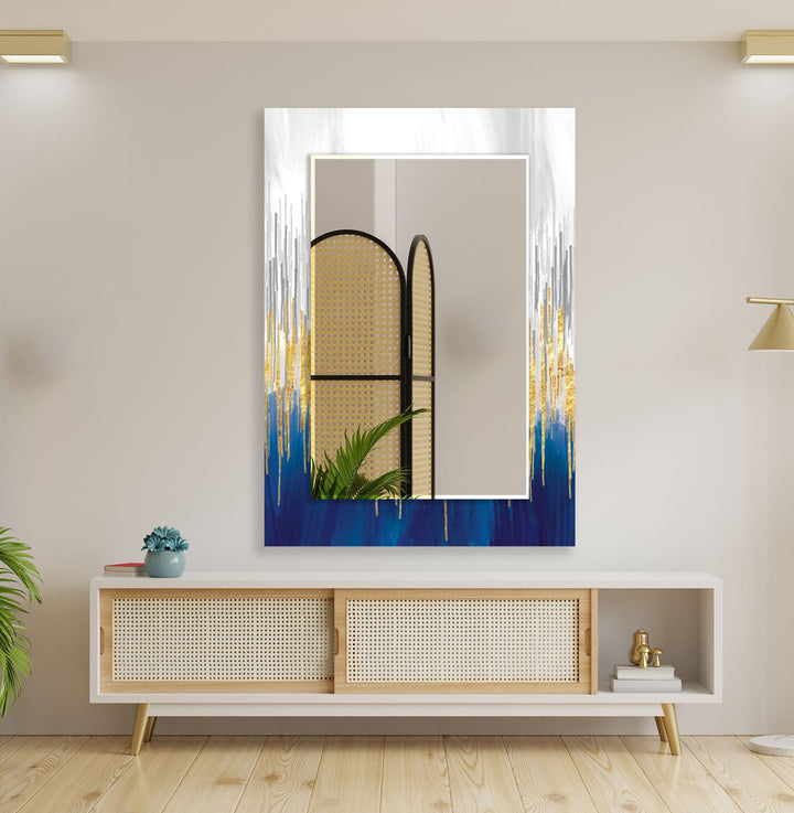 Marble Gold & Blue Wall Mirror mirror black
