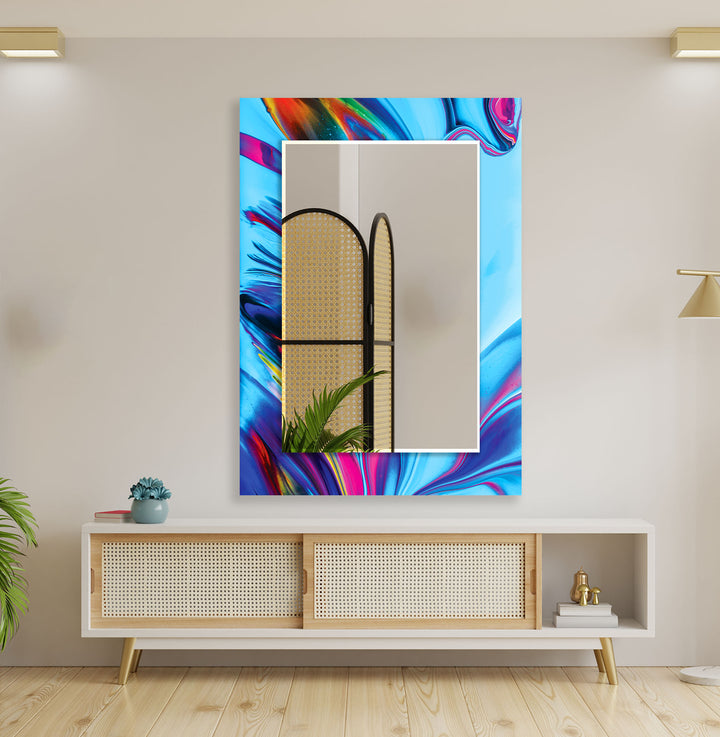 Colored Blue Wall Mirrors wall mirror
