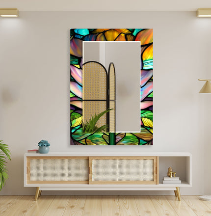 Stained Tempered Glass Wall Mirror