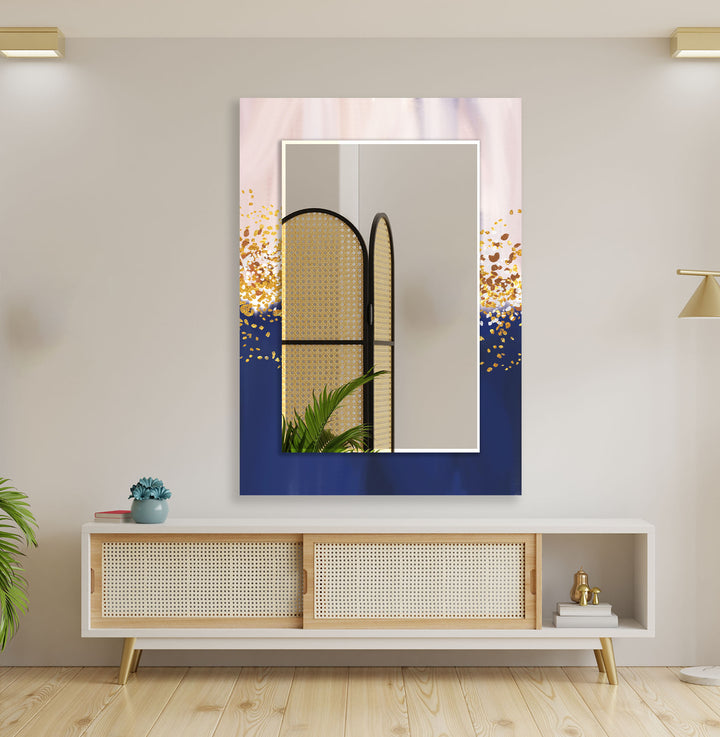 Pink Blue Golden Details Wall Mirrors Large Wall Mirror
