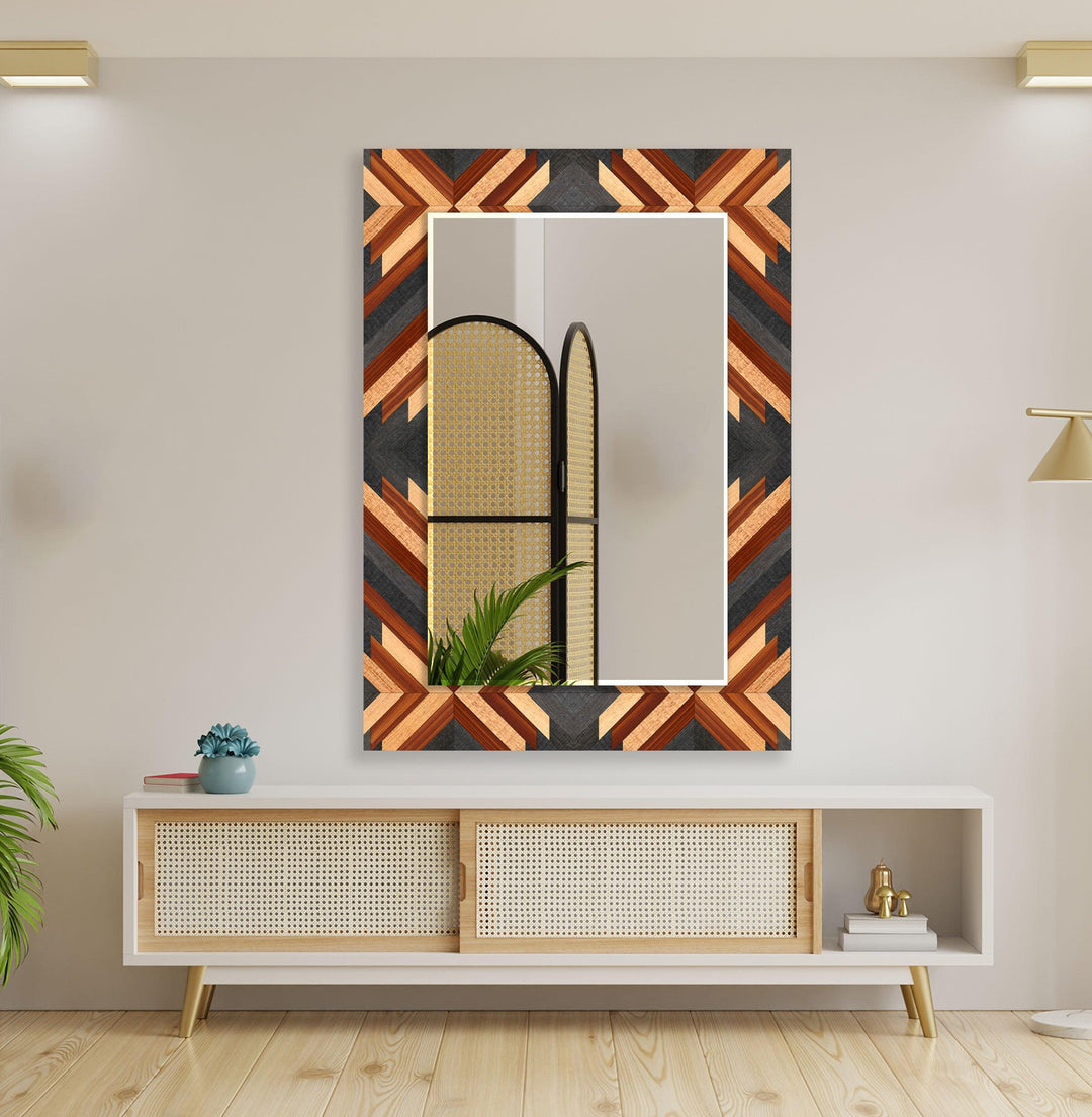 Beige & Brown Design Wall Mirror big mirror
