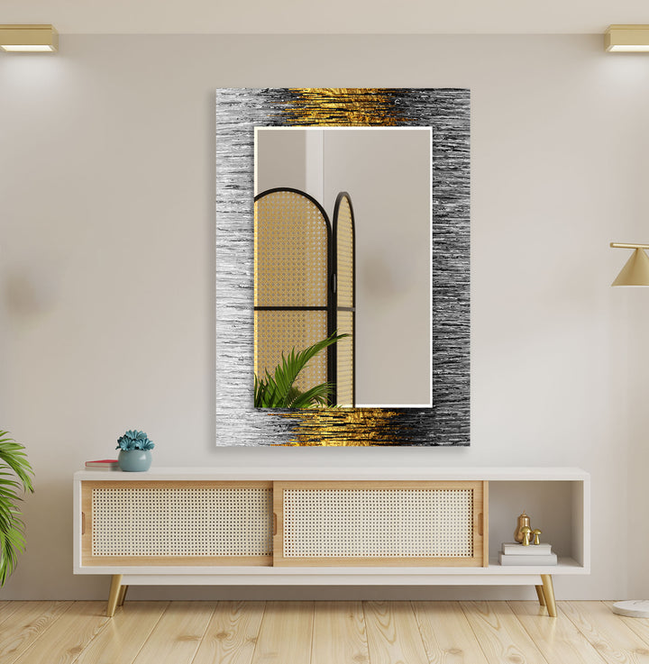 Grey Golden Details Wall Mirrors Framed Mirror
