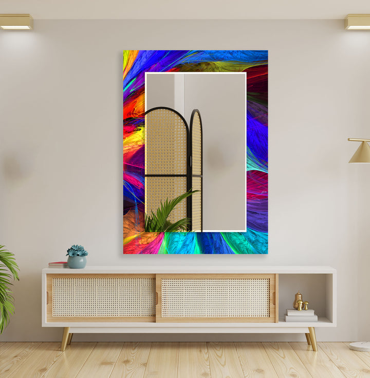 Abstract Neon Wall Mirror Gold Mirror
