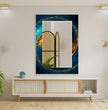 Abstract Tempered Glass Wall Mirror