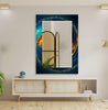 Abstract Tempered Glass Wall Mirror