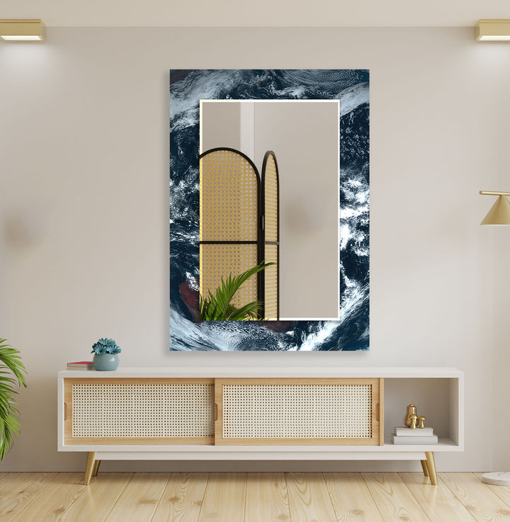 Black Sea Wave Wall Mirror Green Mirror	
