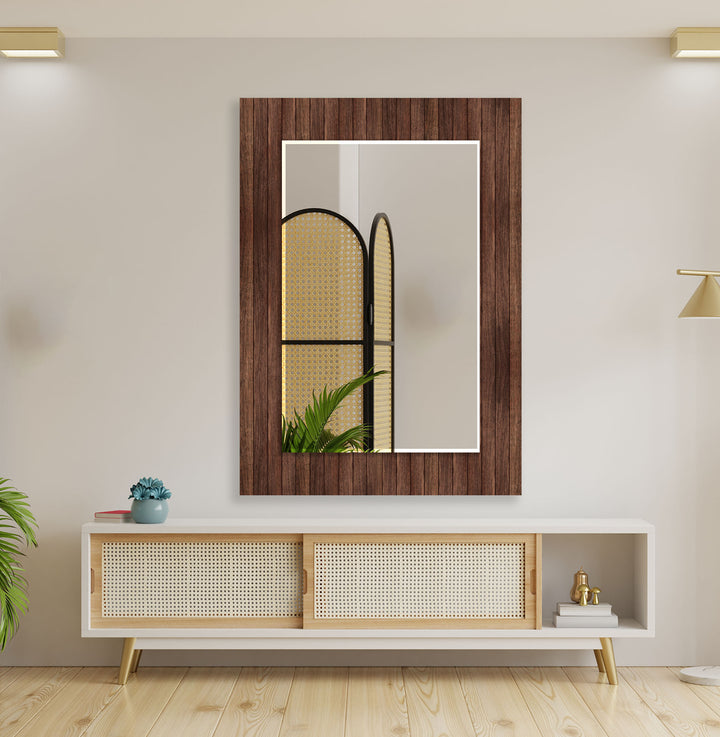 Dark Wooden Wall Mirror modern mirror
