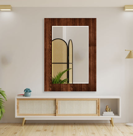 Dark Brown Wood Wall Mirrors