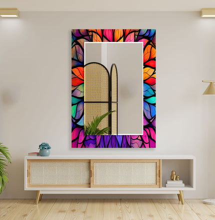 Stained Flower Wall Mirror