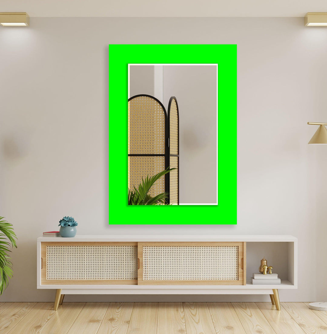 Neon Green Wall Mirrors Round Mirror
