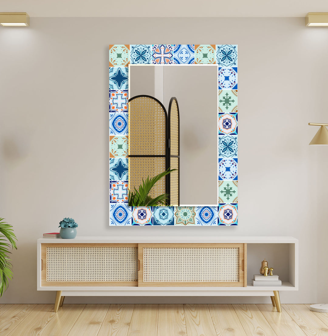 Mosaic Stones Design Wall Mirror Entryway Mirror
