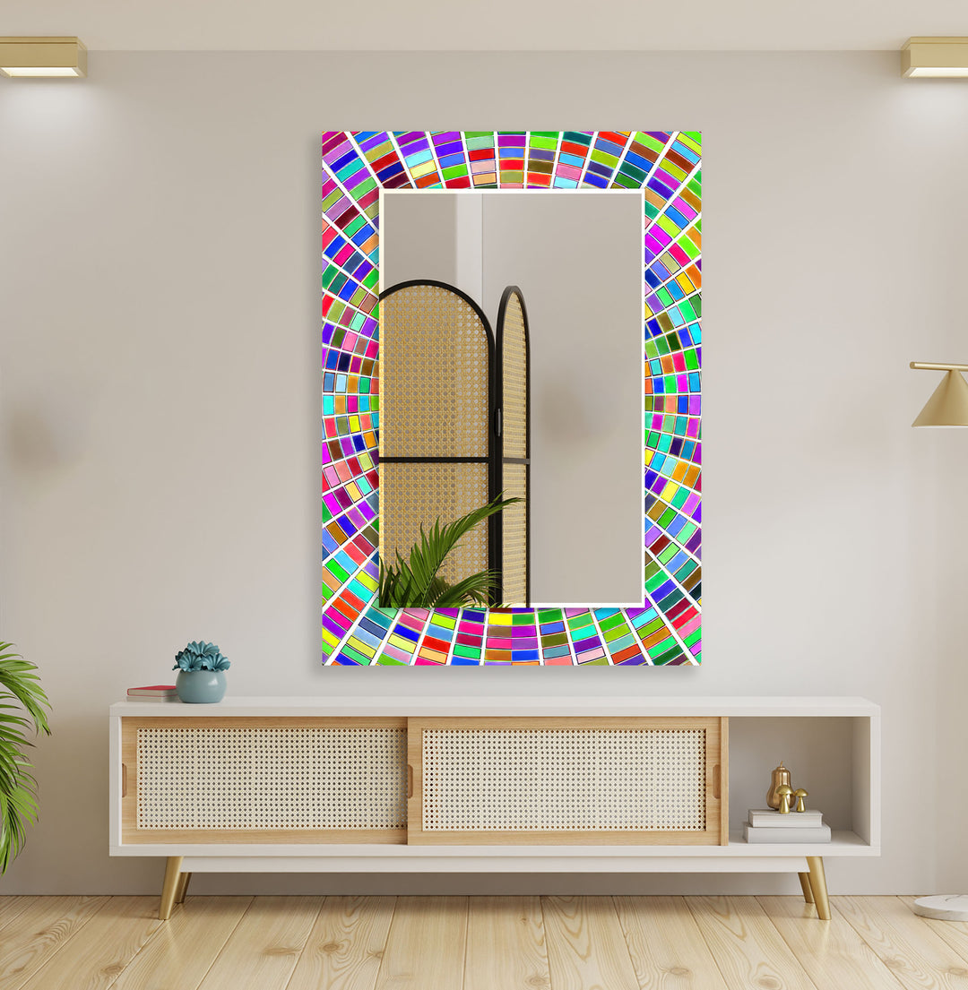 Stained 3D Colored Wall Mirror full length mirrors
