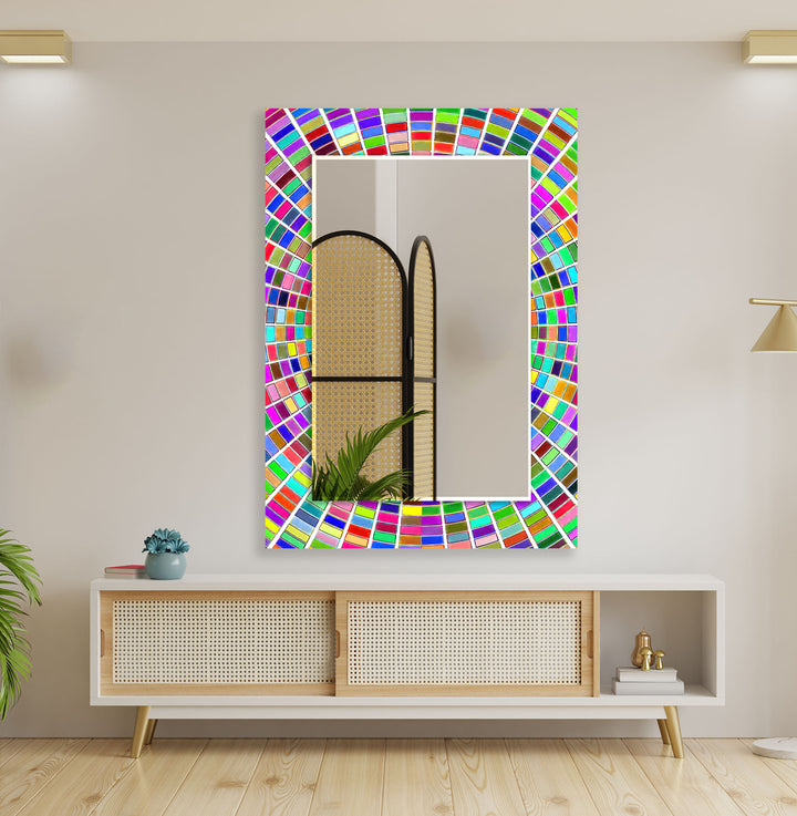 Stained 3D Colored Wall Mirror full length mirrors
