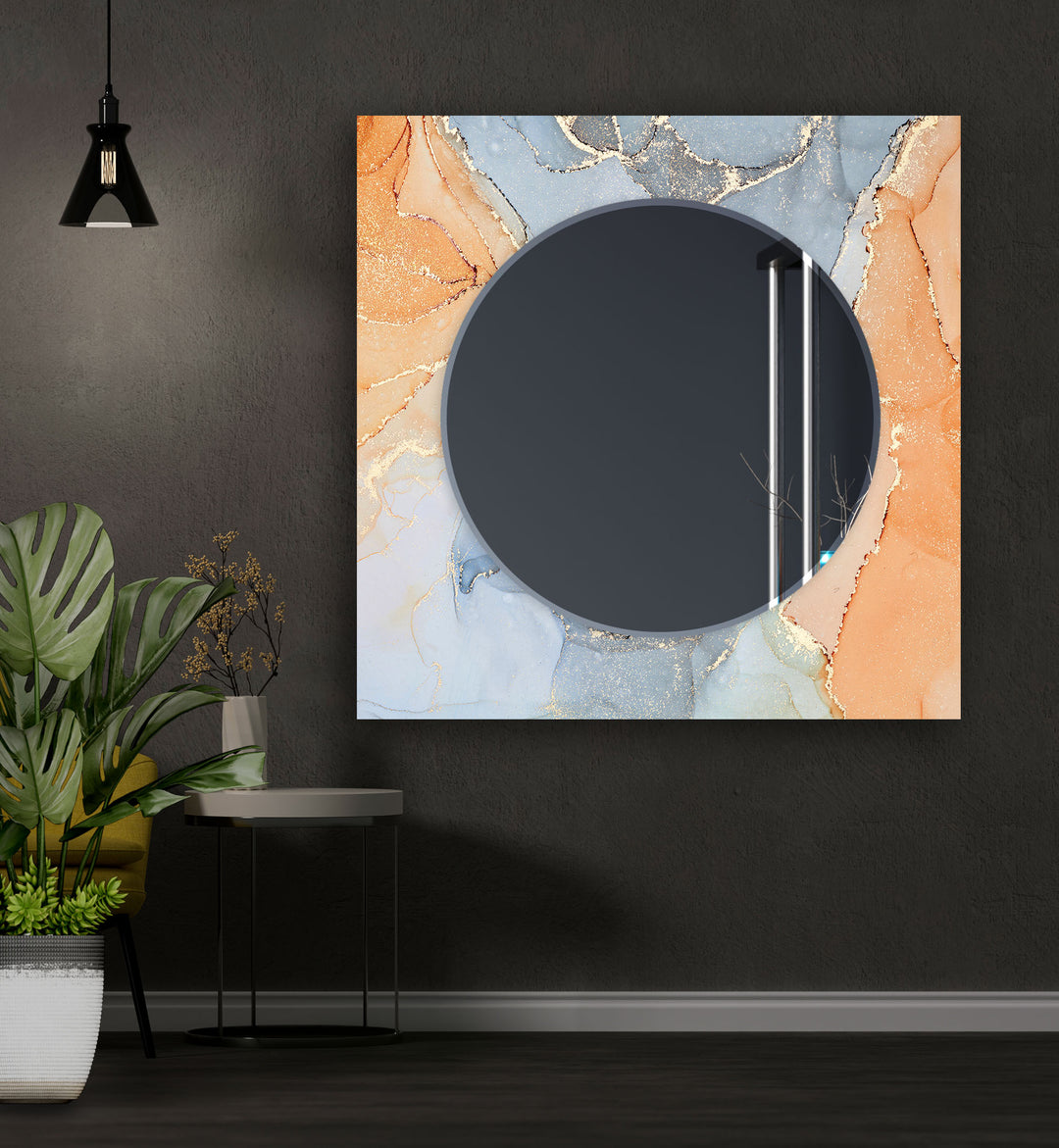 Marble Orange and Grey Wall Mirrors long mirror
