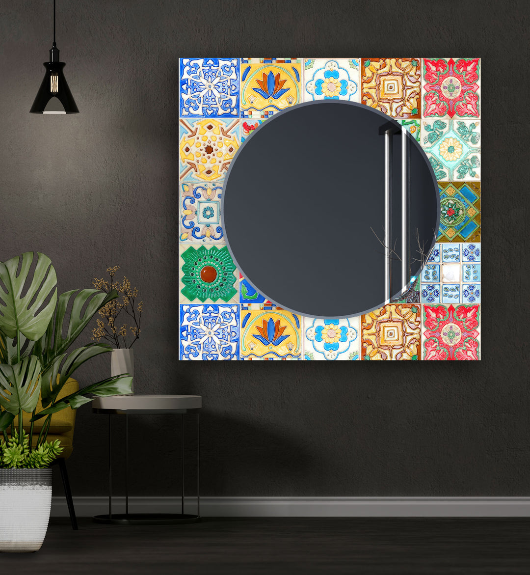 Green Mosaic Wall Mirror full body mirror